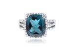 Prima London Blue Topaz & Diamond Ring