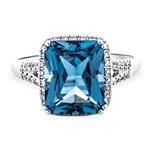 Prima London Blue Topaz & Diamond Ring