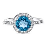 Prima London Blue Topaz & Diamond Ring