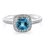 Prima London Blue Topaz & Diamond Ring