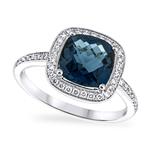 Prima London Blue Topaz & Diamond Ring