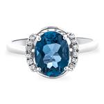 Prima London Blue Topaz & Diamond Ring