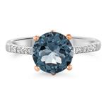 Prima London Blue Topaz & Diamond Ring