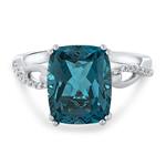 Prima London Blue Topaz & Diamond Ring