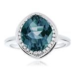 Prima London Blue Topaz & Diamond Ring