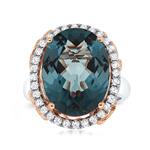 Prima London Blue Topaz & Diamond Ring