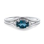 Prima London Blue Topaz & Diamond Ring