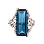 Prima London Blue Topaz & Diamond Ring