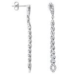 Prima Long Diamond Dangling Earrings