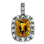 Prima Madera Citrine & White Topaz Pendant