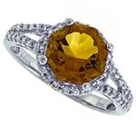 Prima Madera Citrine And Diamond Ring