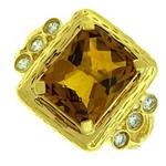 Prima Madera Citrine And Diamond Ring