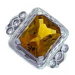 Prima Madera Citrine And Diamond Ring