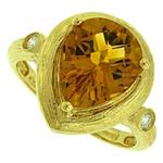 Prima Madera Citrine And Diamond Ring