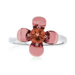 Prima Madera Citrine Coated Mini Flower Ring