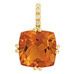 Prima Madera Citrine & Diamond Pendant