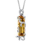 Prima Madera Citrine & Diamond Pendant