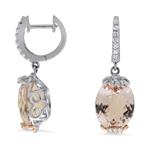 Prima Morganite & Diamond Dangling Earring