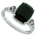 Prima Onyx & Amethyst Diamond Ring