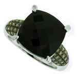 Prima Onyx & Champagne Diamond Ring