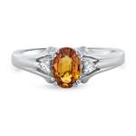 Prima Orange Sapphire & Diamond Ring