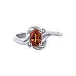 Prima Orange Sapphire & Diamond Ring