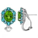 Prima Peridot & Blue Topaz Earrings