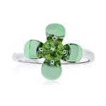 Prima Peridot Coated Flower Ring