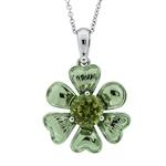 Prima Peridot Coated Heart Flower Pendant