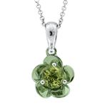 Prima Peridot Coated Mini Flower Pendant