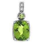 Prima Peridot,Lemon Quartz & Diamond Pendant