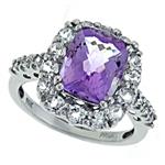 Prima Pink Amethyst And White Topaz Ring