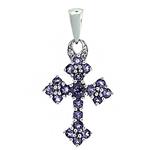 Prima Pink Amethyst & Diamond Cross Pendant