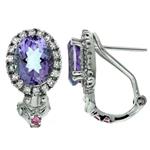 Prima Pink Amethyst & Diamond Earrings