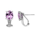 Prima Pink Amethyst & Diamond Earrings