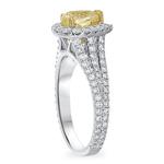 Princess Cut Yellow Diamond Halo Engagement Ring