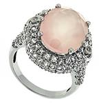 Prima Rose Quartz And White Topaz Ring