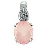 Prima Rose Quartz & Diamond Pendant