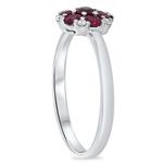 Ruby & Diamond Cluster Ring