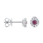 Prima Ruby & Diamond Stud Earrings