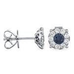 Prima Sapphire & Diamond Cluster Earrings