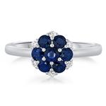 Prima Sapphire & Diamond Cluster Ring