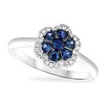 Prima Sapphire & Diamond Flower Ring