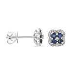 Prima Sapphire & Diamond Mini Clover Cluster Earrings