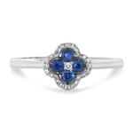 Prima Sapphire & Diamond Mini Clover Cluster Ring