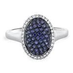 Prima Sapphire & Diamond Oval Pave' Ring