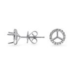 Prima Semi Mount Halo Studs Diamond Earrings (0.25ct Center)