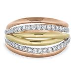 Prima Tri Color Diamond Fashion Ring