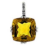 Prima Whiskey Quartz & Diamond Pendant